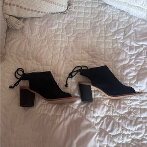 Toms Black Heeled Ankle Boots